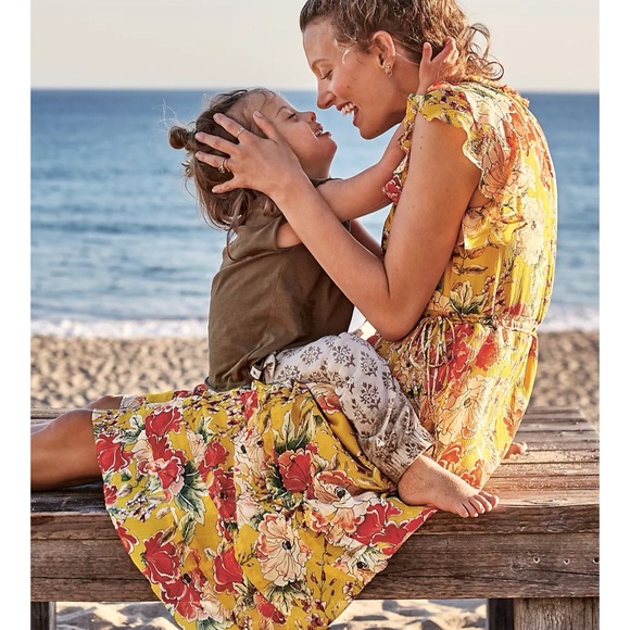 Anthropologie Dolan Left Coast Ellory Silk Dress Floral Yellow Ruffle XS - Picture 2 of 15